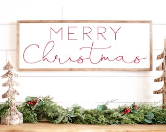 Merry Christmas Sign | Merry Christmas Sign Wood | Merry Christmas Sign Rustic | Farmhouse Christmas Decor | Unique Christmas Gift