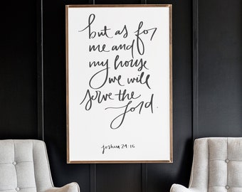 Hand Lettered Wood Signs | As For Me And My House We Will Serve The Lord | Christian Wall Decor| Joshua 24 Sign | Farmhouse Wall Decor | 102