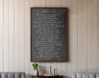 Psalm 23 Wood Sign: Framed Scripture, Bible Verse Wall Decor | 127