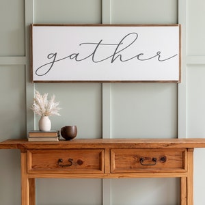 Gather Sign | Gather Wood Sign | Dining Room Sign | Large Gather Sign | Fall Sign | Gather| Framed Wood Signs | Wooden Signs | 394