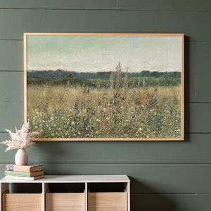 Vintage Wildflower Field Wall Art | Field Of Flowers Art | Botanical Wildflower Art | 167