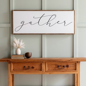 Gather Sign Gather Sign Large Gather Wood Sign Gather Sign Wood Dining Room Signs Dining Room Wall Decor Thanksgiving Sign 039 immagine 1