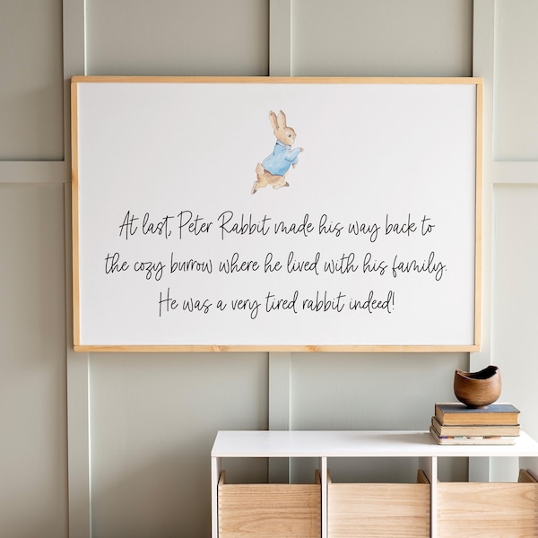 Peter Rabbit Nursery Sign | A Very Tired Peter Rabbit Quote | Peter Rabbit Wall Decor | 330