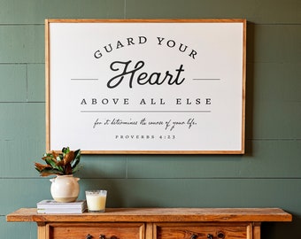 Guard Your Heart Sign: Framed Wood Wall Decor | 322