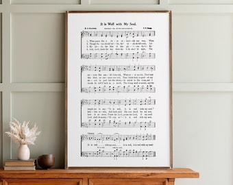 It is Well With My Soul Sheet Music Wood Sign | Hymnal Art | 271