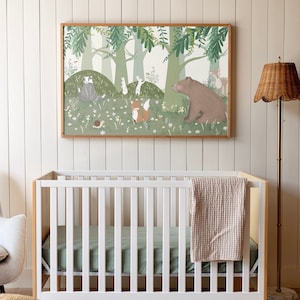 Woodland Nursery Decor | Woodland Nursery | Nursery Wall Art | Woodland Theme Kids Room Wall Art | Framed Nursery Art | 582