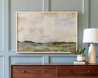 Muted Sky Landscape Art: Modern Neutral Wall Decor | 245