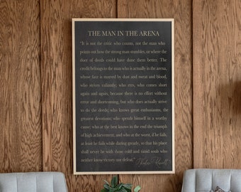 The Man In The Arena Sign | Inspirational Sign | Motivational Sign | Office Wall | Man In The Arena Quote | 126