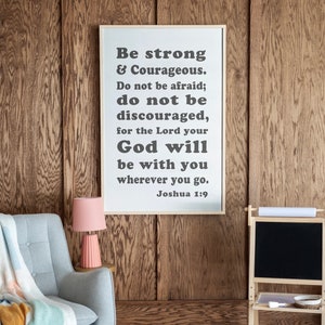 Be Strong and Courageous Wood Sign | Christian Kid's Room Decor | 135