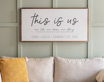 This Is Us Sign | Custom Name Sign | Family Name Sign  | Custom Family Sign | Framed Sign | Signs for Home