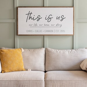 This Is Us Sign: Custom Family Name, Framed Home Decor