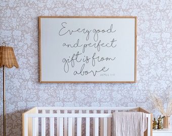 Every Gift Wood Sign | Framed Nursery Wall Art | 327