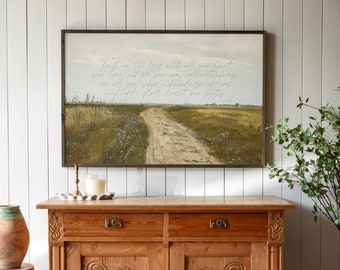 Vintage Scripture Wall Art | Proverbs 3:5, Rustic Landscape | 179