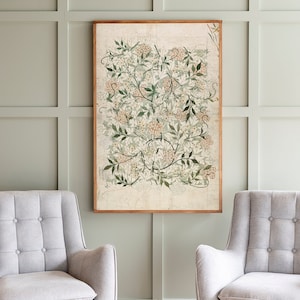 Vintage Botanical Textile Art | Textile Vintage Art Wood Sign | Vintage Textile Art | Botanical Wall Art | 151