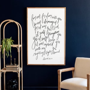 Fear Not Isaiah 41:10 Scripture Sign | Hand Lettered Christian Wall Art | 109