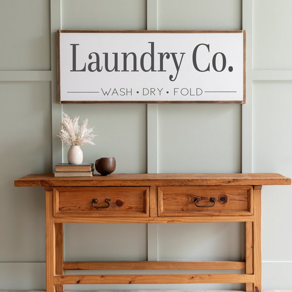 Laundry Room Sign | Laundry Co. Sign | Wash Dry Fold Sign | Mud Room Sign | Laundry Sign | Wash Room Sign | Laundry Room Wall Decor | 032