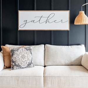 Gather Sign Gather Wood Sign Dining Room Sign Large Gather Sign Fall Sign Gather Framed Wood Signs Wooden Signs 394 image 4