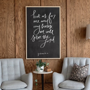 Hand Lettered Wood Signs | As For Me And My House We Will Serve The Lord | Christian Wall Decor| Joshua 24 Sign | Farmhouse Wall Decor | 102
