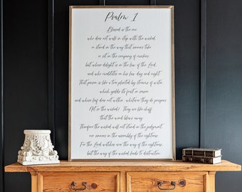 Psalm 1 Sign: Scripture Bible Verse, Printed Wood Sign | 299