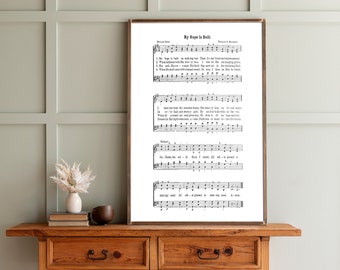 My Hope is Built Wood Sign | Sheet Music Wood Sign | Music Signs | Framed Wood Signs | Signs for Home | Home Decor Sign | 277