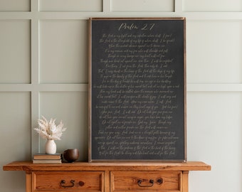 Psalm 27 Sign: Framed Scripture, Bible Verse Wall Decor | 298