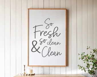 So Fresh & So Clean Wood Sign | Laundry Room Wall Decor | 358