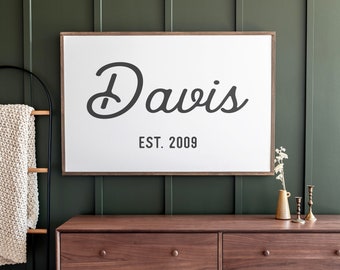 Family Name Sign Wood | Custom Name Sign | Family Established Sign | Personalized Family Sign | Last Name Sign | Wooden Signs | Framed Sign