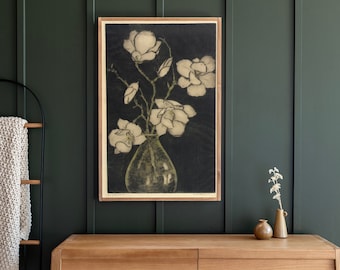 Vintage Still Life Art | Still Life Botanical Art | Mid Century Modern Still Life Floral Art | Modern Living Room Art | 510
