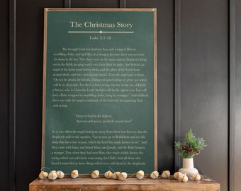 The Christmas Story Sign | Christmas Wood Sign | Holiday Signs | Book Page Christmas | Christmas Signs | Framed Wood Signs | 372