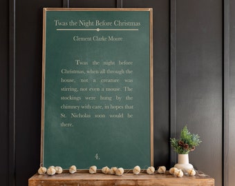 Twas The Night Before Christmas Wood Sign | Framed Holiday Decor | 376