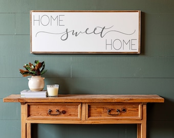 Home Sweet Home Sign | Above Couch Sign | Living Room Signs | Home Sweet Home Wood Sign | Family Room Signs | Mothers Day Gift | 008