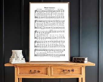 Sheet Music Sign | Hymn Sign | Blessed Assurance Wood Sign| Framed Wood Signs| Framed Wood Signs | Signs for Home | Home Decor Sign | 274