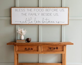 Bless The Food Before Us Wood Sign | Dining Room Sign | Dining Room Wall Decor | Kitchen Signs | Bless The Food Sign| Mothers Day Gift | 010