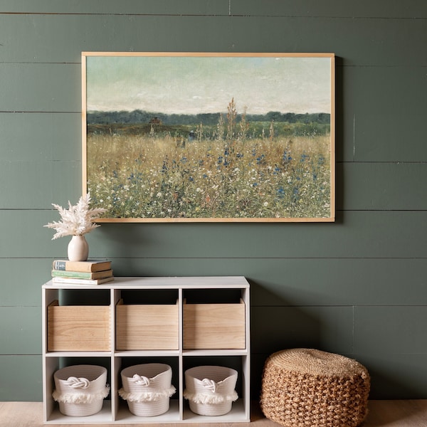 Vintage Wildflower Field Wall Art | Field Of Flowers Art | Botanical Wildflower Art | 167