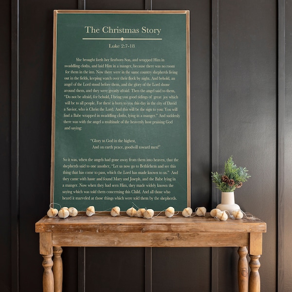 The Christmas Story Sign | Christmas Wood Sign | Holiday Signs | Book Page Christmas | Christmas Signs | Framed Wood Signs | 372