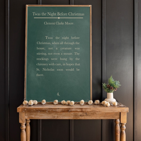 Twas The Night Before Christmas Wood Sign | Framed Holiday Decor | 376
