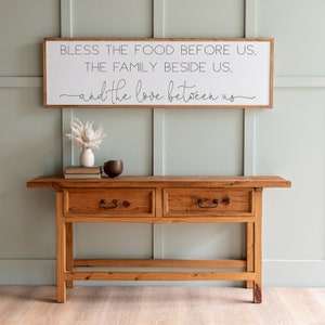 Bless The Food Before Us Wood Sign | Dining Room Sign | Dining Room Wall Decor | Kitchen Signs | Bless The Food Sign| Mothers Day Gift | 010