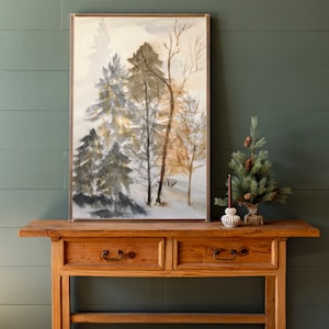 Framed Christmas Tree Artwork: Winter Holiday Wood Sign | 381