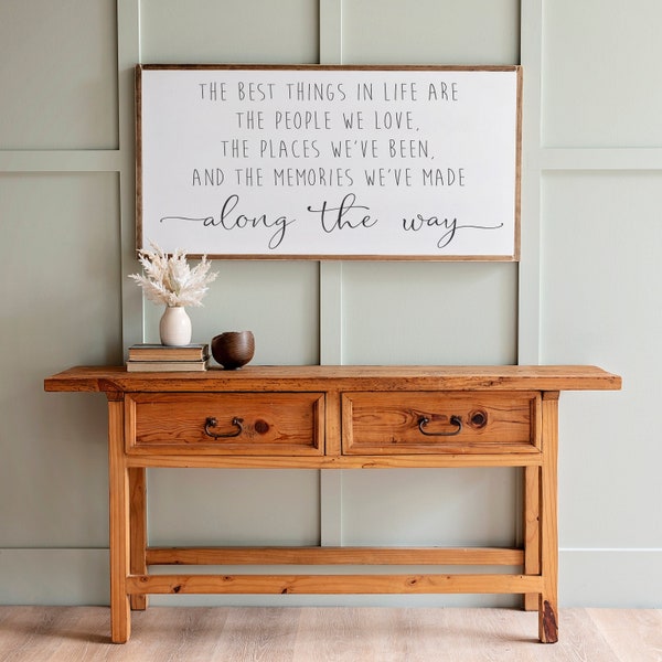 Farmhouse Sign | The Things In Life Wall Decor, Living Room Wood Sign | 017