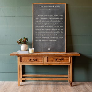 The Velveteen Rabbit Sign: Quote Birch Wood Wall Art | 184