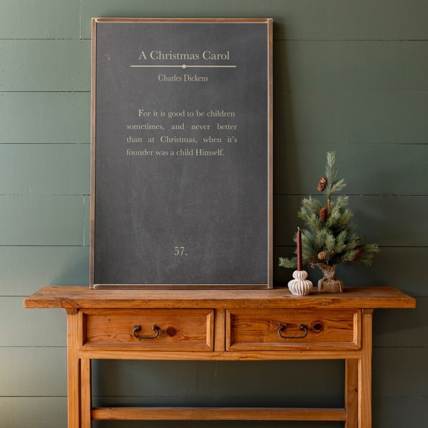 Christmas Sign | A Christmas Carol | Christmas Wood Sign | Charles Dickens Quote Sign | Book Page Christmas Carol | Framed Wood Signs | 375