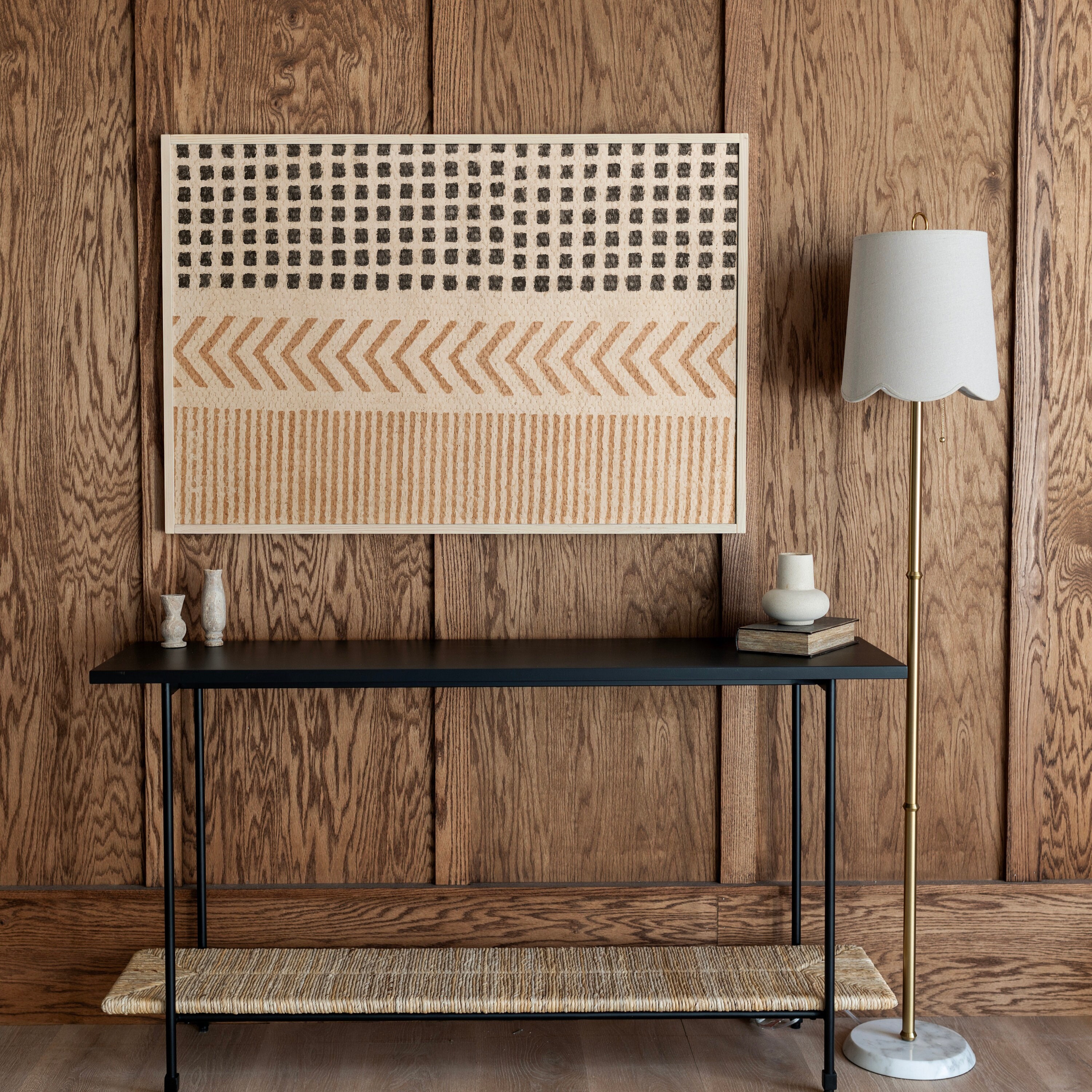 Large Framed Boho Art | Boho Pattern Print On Wood | Boho Wall Art | 495