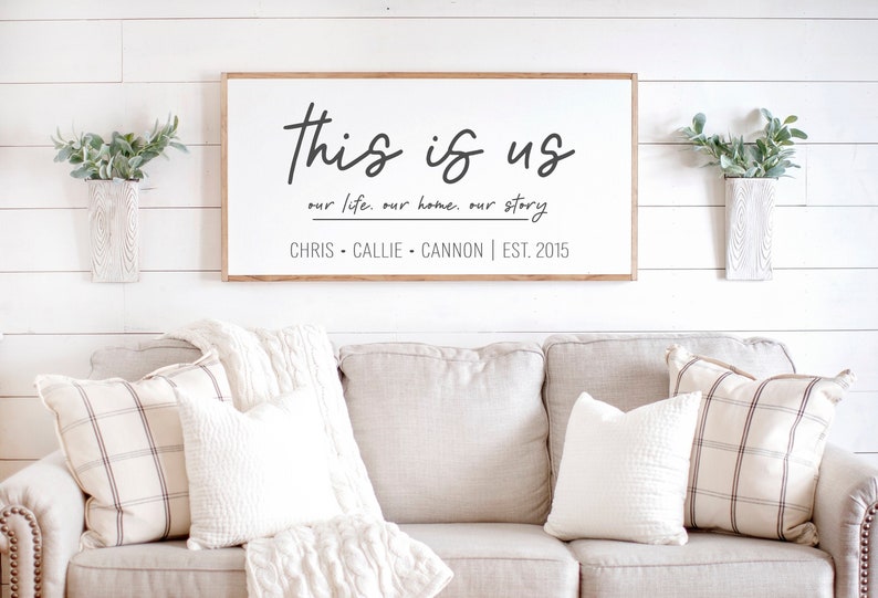 This Is Us Sign | Custom Name Sign | Family Name Sign  | Custom Family Sign | Framed Sign | Signs for Home 
