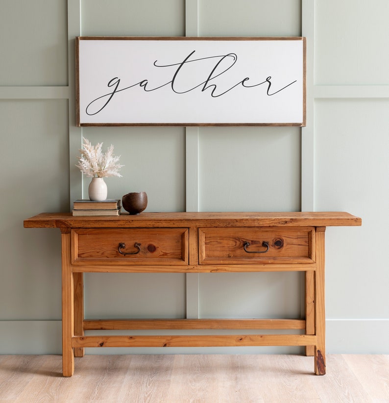 Gather Sign Gather Sign Large Gather Wood Sign Gather Sign Wood Dining Room Signs Dining Room Wall Decor Thanksgiving Sign 039 zdjęcie 1