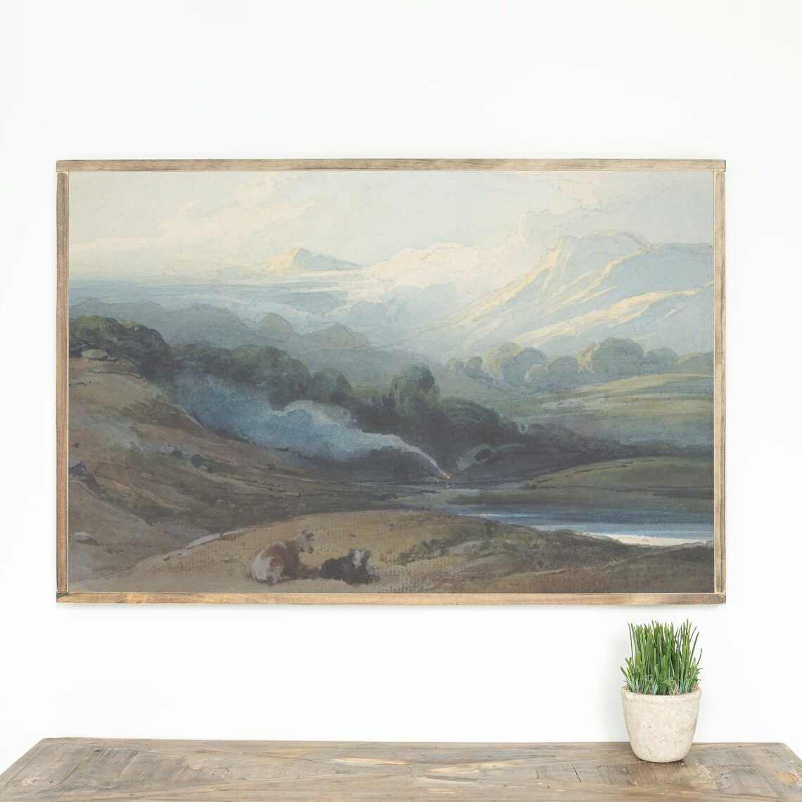 Overlook Wall Art Living Room Wood Sign Landscape Wall Art Etsy