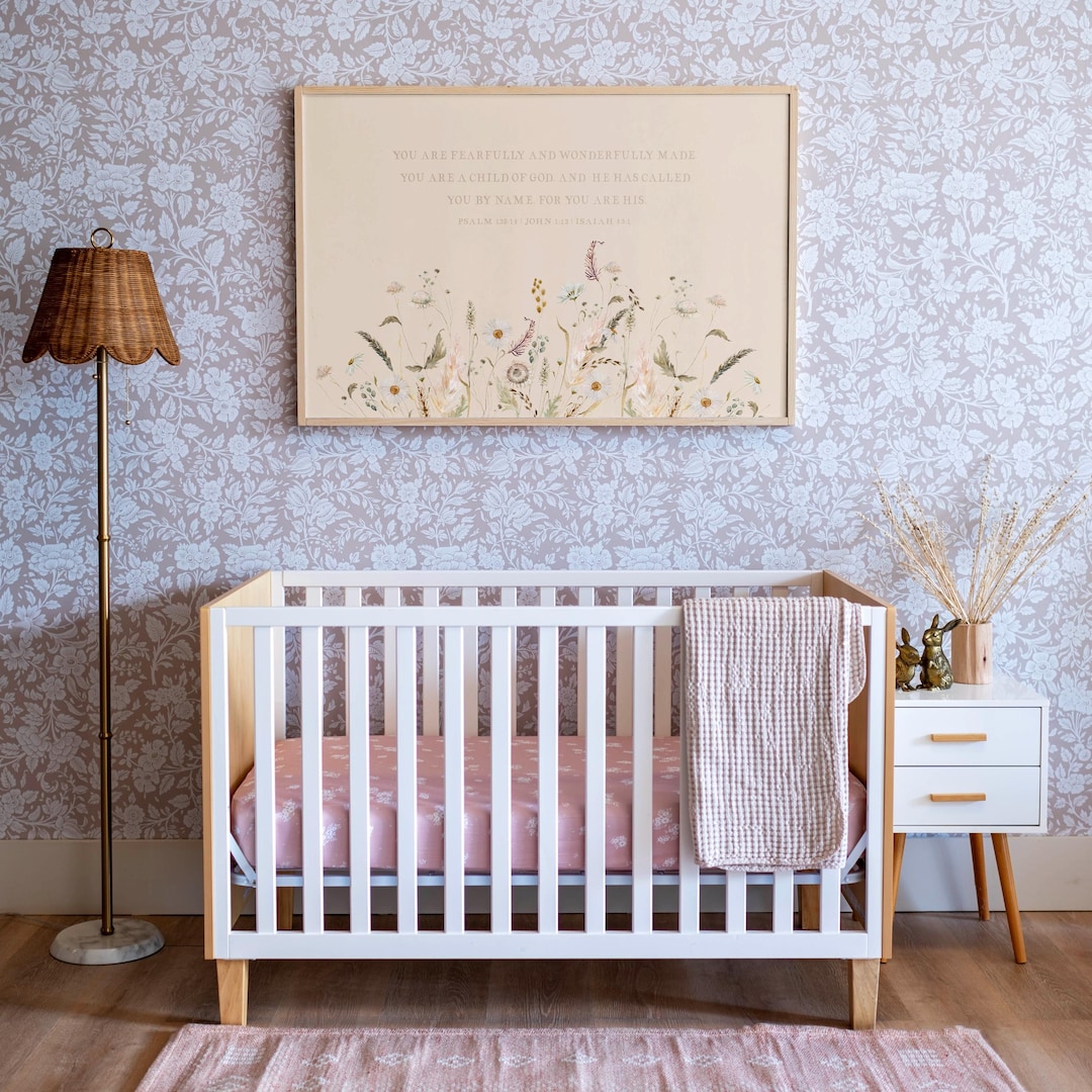 Wildflower Nursery Art: Scripture Wall Decor, Fearfully and Wonderfully ...