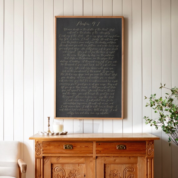 Psalm 91 Scripture Wood Sign: Christian Home Decor | 125