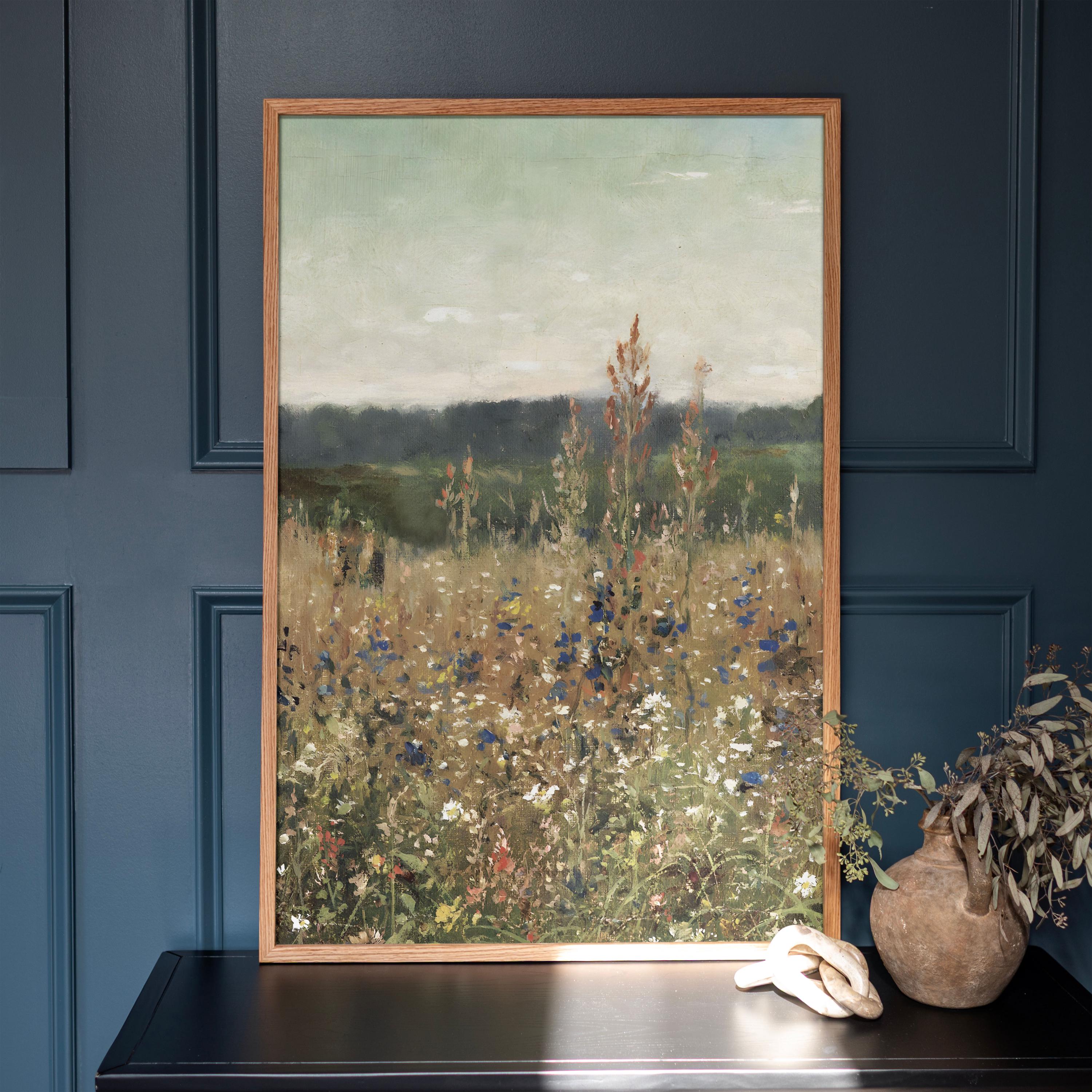 Vintage Wildflower Botanical Art Print | Framed Cotton Canvas Wall Art ...
