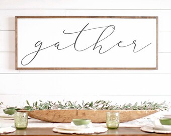 Gather Sign | Gather Sign Large | Gather Wood Sign | Gather Sign Wood | Dining Room Signs | Dining Room Wall Decor | Thanksgiving Signs