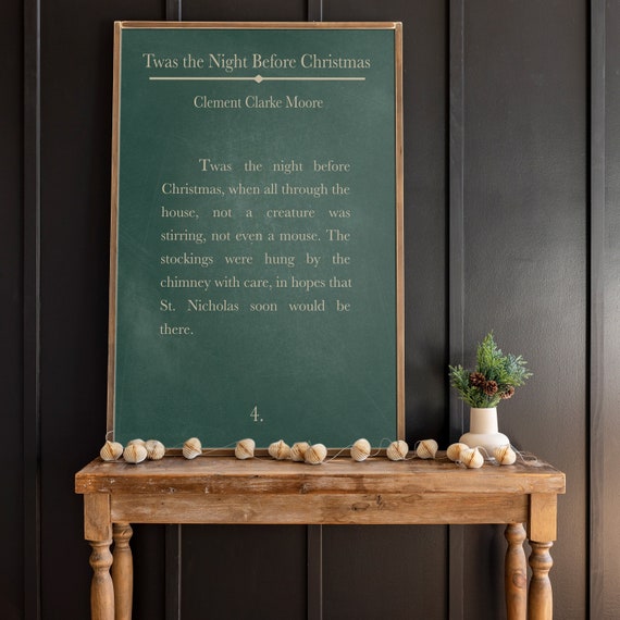 Twas The Night Before Christmas Wood Sign | Framed Holiday Decor | 376
